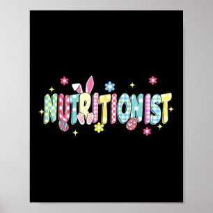 Affiche Rétro Super nutritionniste Bunny Ear Drôle Pâques 