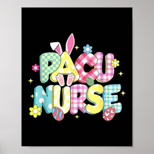 Affiche Retro Super Pacu Nurse Bunny Ear Drôle Gif de Pâqu