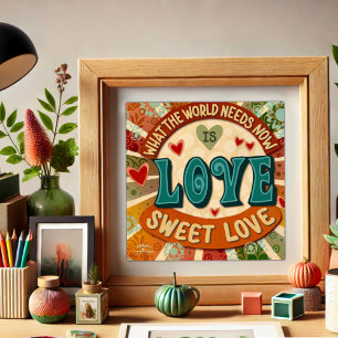 Affiche Retro Sweet Love Fun Modern Inspiration Citation