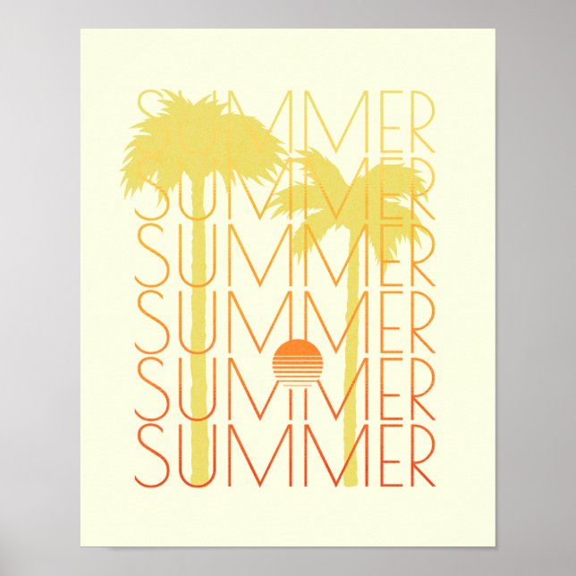 Affiche Retro-Synthwave 80s Surf (Devant)