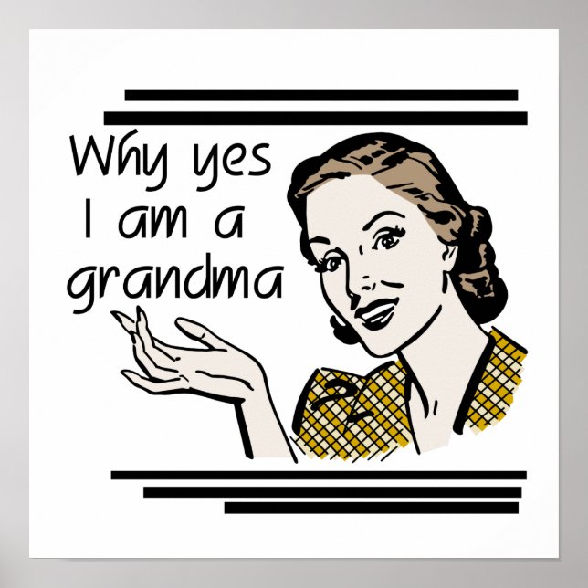 Affiche Rétro T-shirts et cadeaux de grand-maman (Devant)