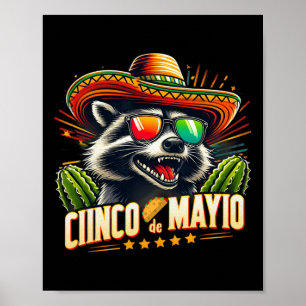 Affiche Retro Taco Dinosaur Drôle Cinco De Mayo Hommes Fem
