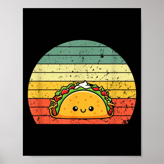 Affiche Retro Taco Lover Shirt Funny Retro Taco Humor  (Devant)