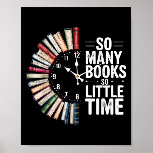 Affiche Rétro Tant De Livres Peu De Temps Livre Horloge Le