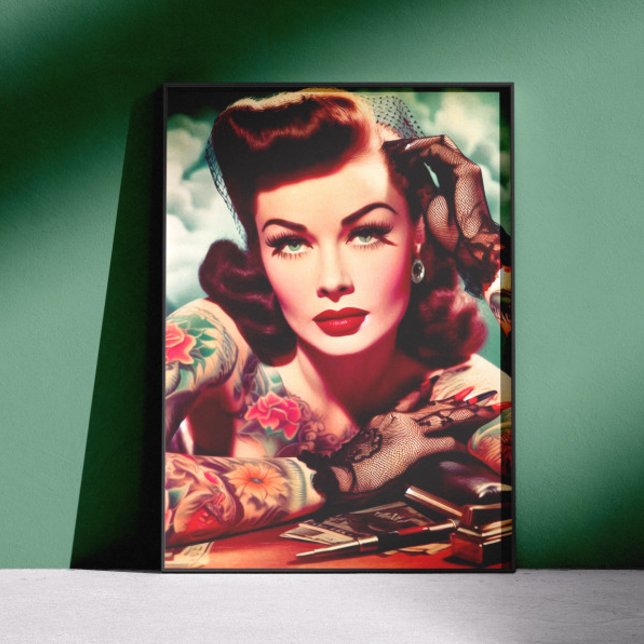 Affiche Retro Tattooed Pin-up (Créateur téléchargé)
