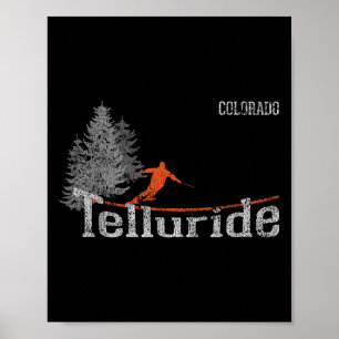 Affiche Retro Telluride Colorado Ski en état de détresse