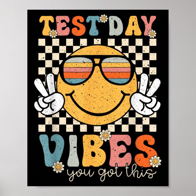 Affiche Retro Test Day Vibes You Got This Motivation Teach (Devant)