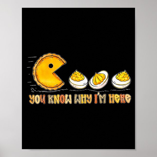 Affiche Retro Thanksgiving You Know Why Im Here Deviled Eg (Devant)