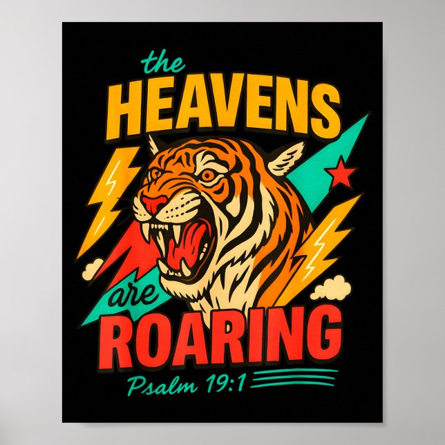 Affiche Retro The Heavens Are Roaring Believer Bible Verse (Devant)