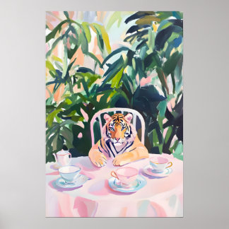 Affiche Retro Tiger Poster, Tiger Oil Painting, Vintage