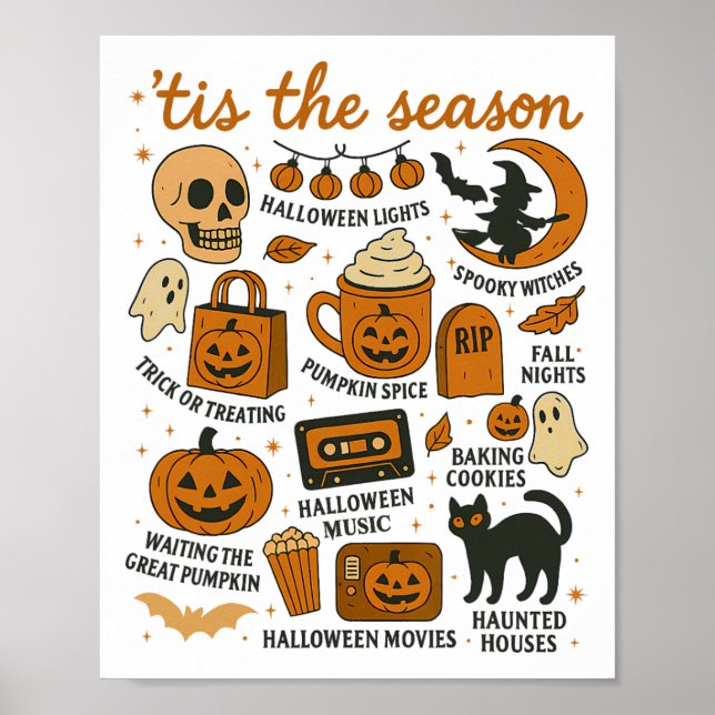 Affiche Retro Tis Saison Halloween Saison Automne Fantôme  (Devant)