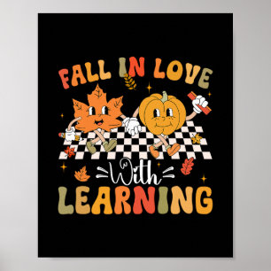 Affiche Retro Tombez Amoureux De L'apprentissage Automne C