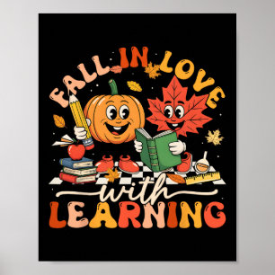 Affiche Retro Tombez Amoureux De L'apprentissage Citrouill