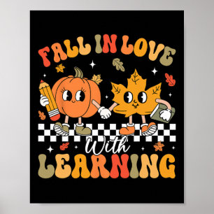 Affiche Retro Tombez Amoureux De L'apprentissage Citrouill