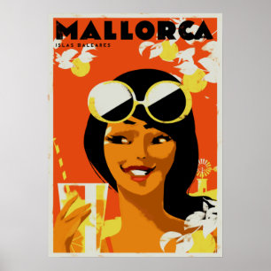Affiche Retro Travel - Mallorca Baléares Espagne