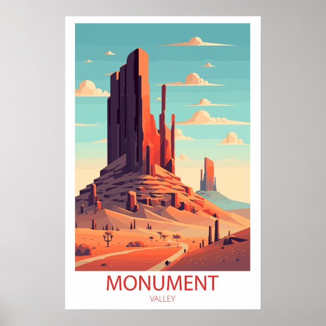 Affiche Retro Travel Monument Valley Destination Wall Art (Devant)