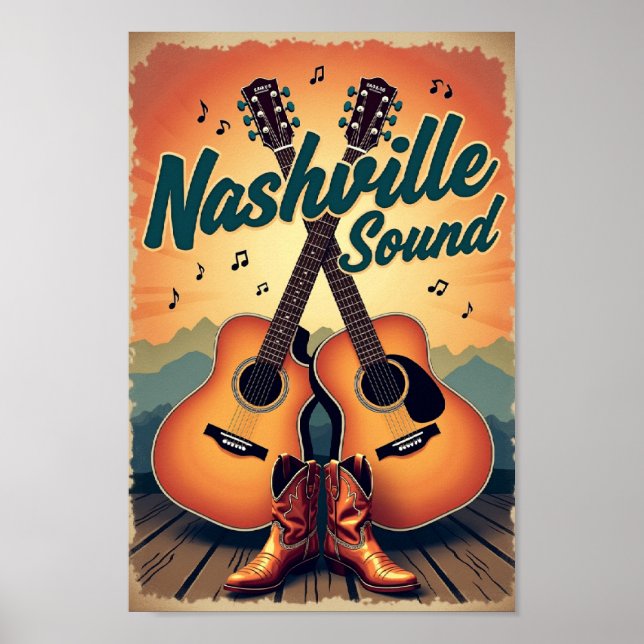 Affiche Retro Travel : Nashville Sound (Devant)
