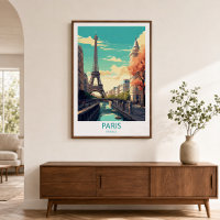 Retro Travel Paris Destination Wall Art