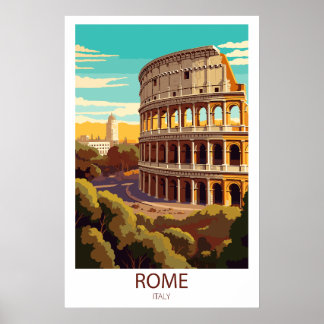 Affiche Retro Travel Rome Italie Destination Wall Art