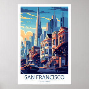 Affiche Retro Travel San Francisco California Wall Art