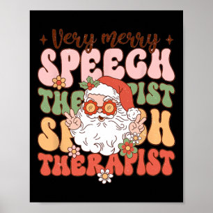 Affiche Retro Très Joyeux orthophoniste Slp de Noël Bo