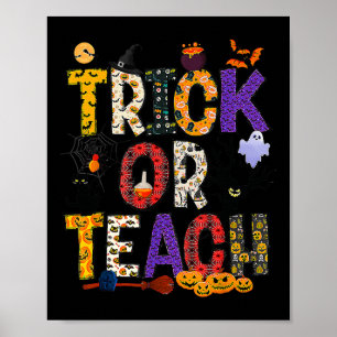 Affiche Retro Trick Ou Enseignant Enseignant Costume Hallo