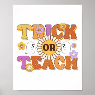 Affiche Retro Tricoter Ou Enseignant Fantôme Halloween Cos