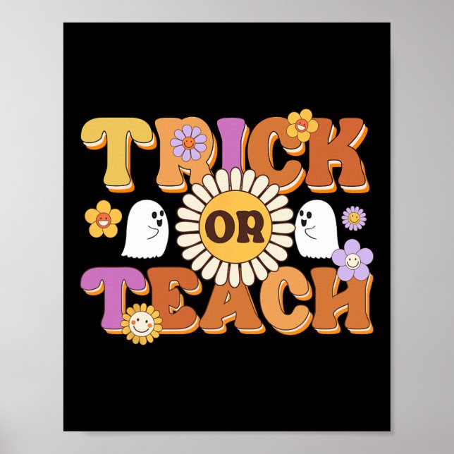 Affiche Retro Tricoter Ou Enseignant Fantôme Halloween Cos (Devant)