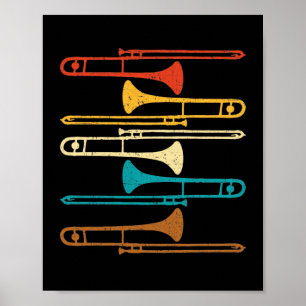 Affiche Retro Trombone - Jazz