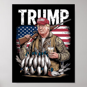 Affiche Retro Trump Chasse Canard Bonjour Chasse Saison No