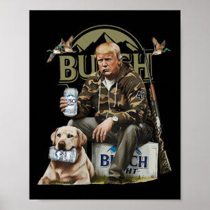 Affiche Retro Trump Chasse Deer Drôle Bière Boire