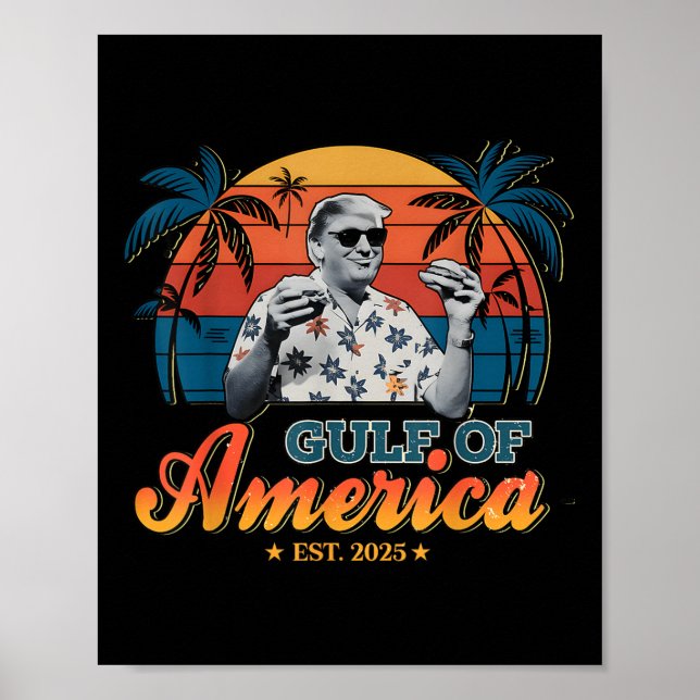 Affiche Rétro Trump Chemise Golfe Des États-Unis Amérique  (Devant)