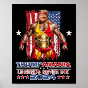 Affiche Retro Trump Funny Lutte Mème Trumpamania 2024