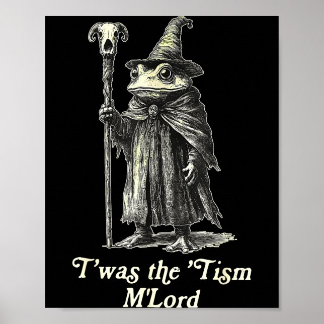 Affiche Retro T'was The tism M'lord Funny Witch Frog Graph (Devant)