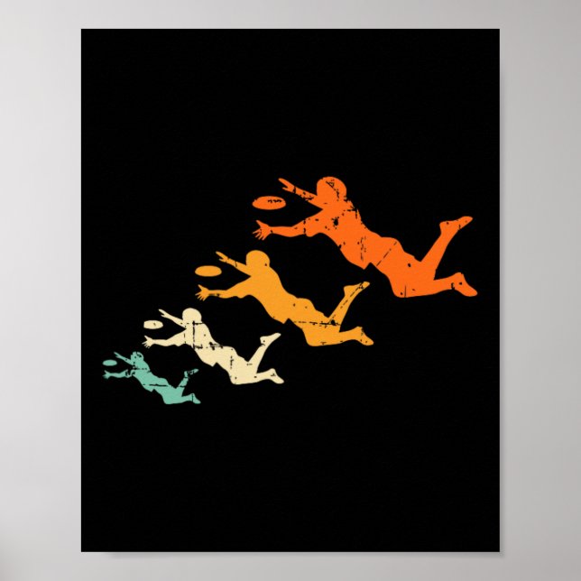 Affiche Retro Ultimate Frisbee Player Vintage Disc Ultimat (Devant)