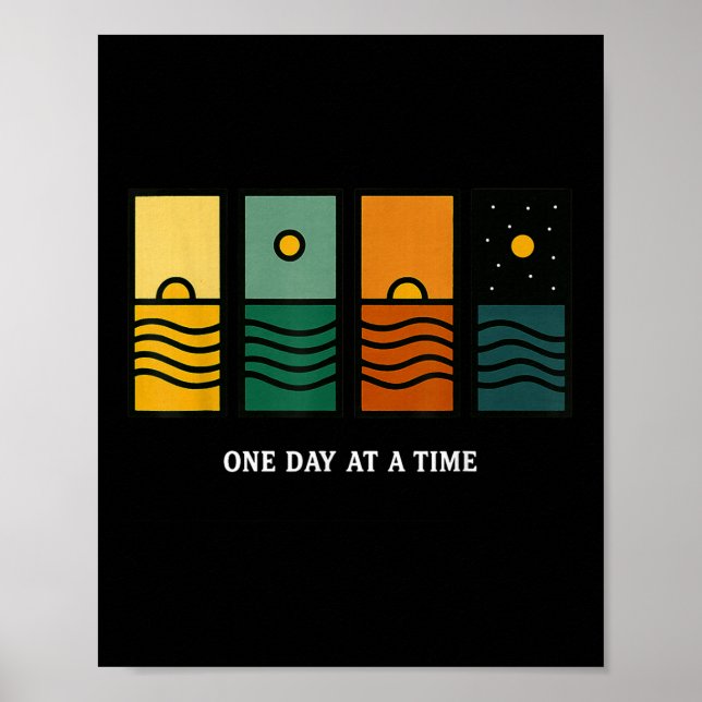 Affiche Retro Un Jour À La Fois Citation Motivationnelle R (Devant)
