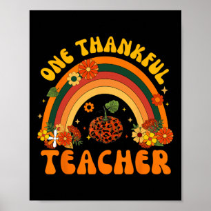 Affiche Retro Un Professeur Remercié Thanksgiving Automne