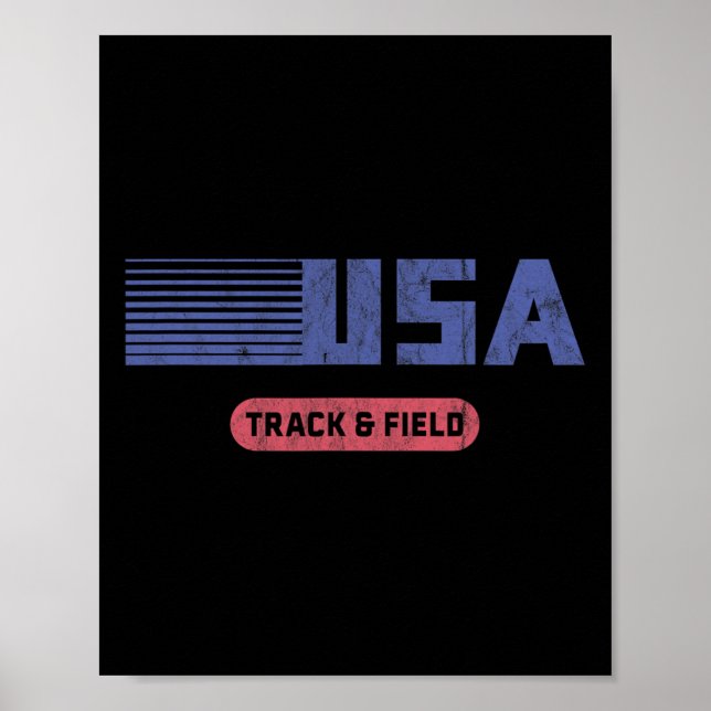 Affiche Rétro Usa 2020 Équipe Américaine Athlétisme Vinta (Devant)