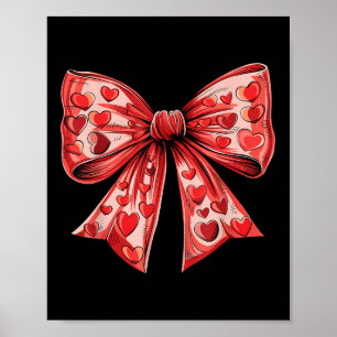 Affiche Retro Valentines Day Coeur Coquette Bow Femmes Enf