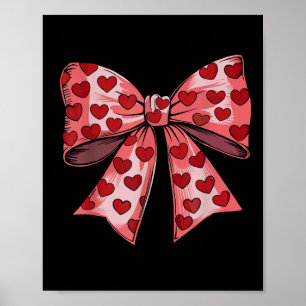 Affiche Retro Valentines Day Coeur Coquette Bow Femmes Enf