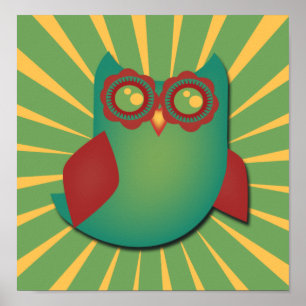 Affiche Retro Vector Owl