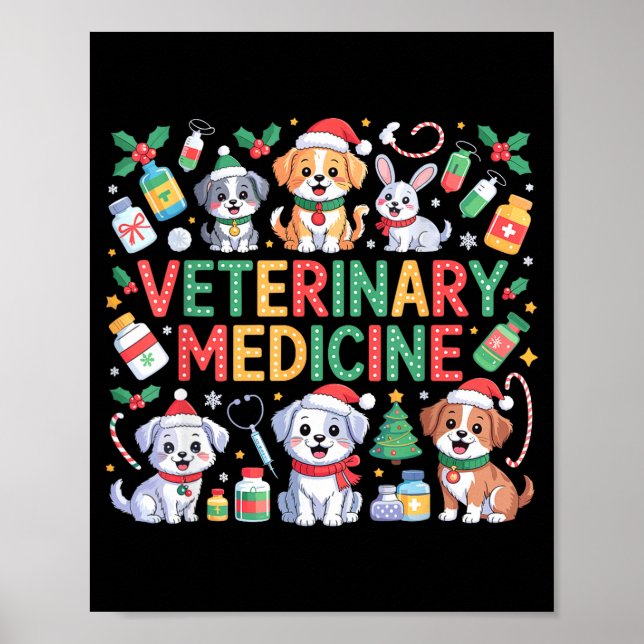 Affiche Retro Veterinary Medicine Vet Tech Cat Dog Lover C (Devant)