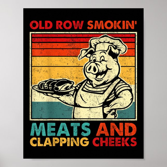 Affiche Retro Vieille Rangée Fumant Des Viandes Et Claquan (Devant)
