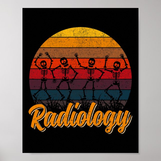 Affiche Retro Vinitage Danser Skeleton Radiologie Technici (Devant)