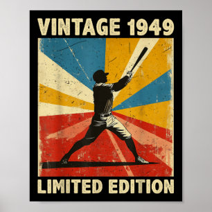 Affiche Retro Vintage 1949 Baseball Lover Limited Edition