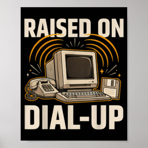 Affiche Rétro Vintage Années 90 Geek Nerd Ordinateur Élevé
