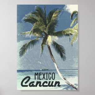 Affiche Rétro vintage Cancun Mexique