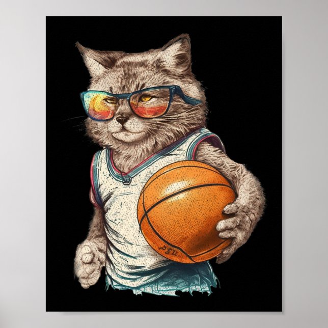 Affiche Retro vintage Cat Lecture de l'esquisse (Devant)