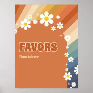 Affiche Retro Vintage Daisy Faveurs Rainbow Daisy