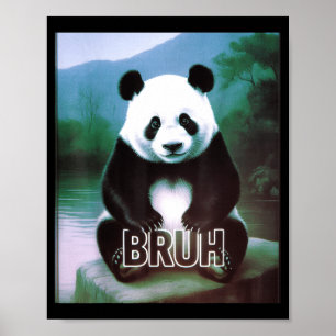 Affiche Rétro Vintage Drôle Bruh Panda Argot Mème Animal L